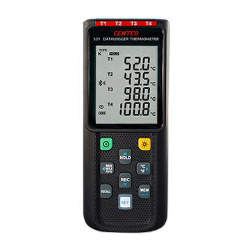 Termometr z rejestratorem danych czteropunktowy bezprzewodowy Bluetooth Center 521
